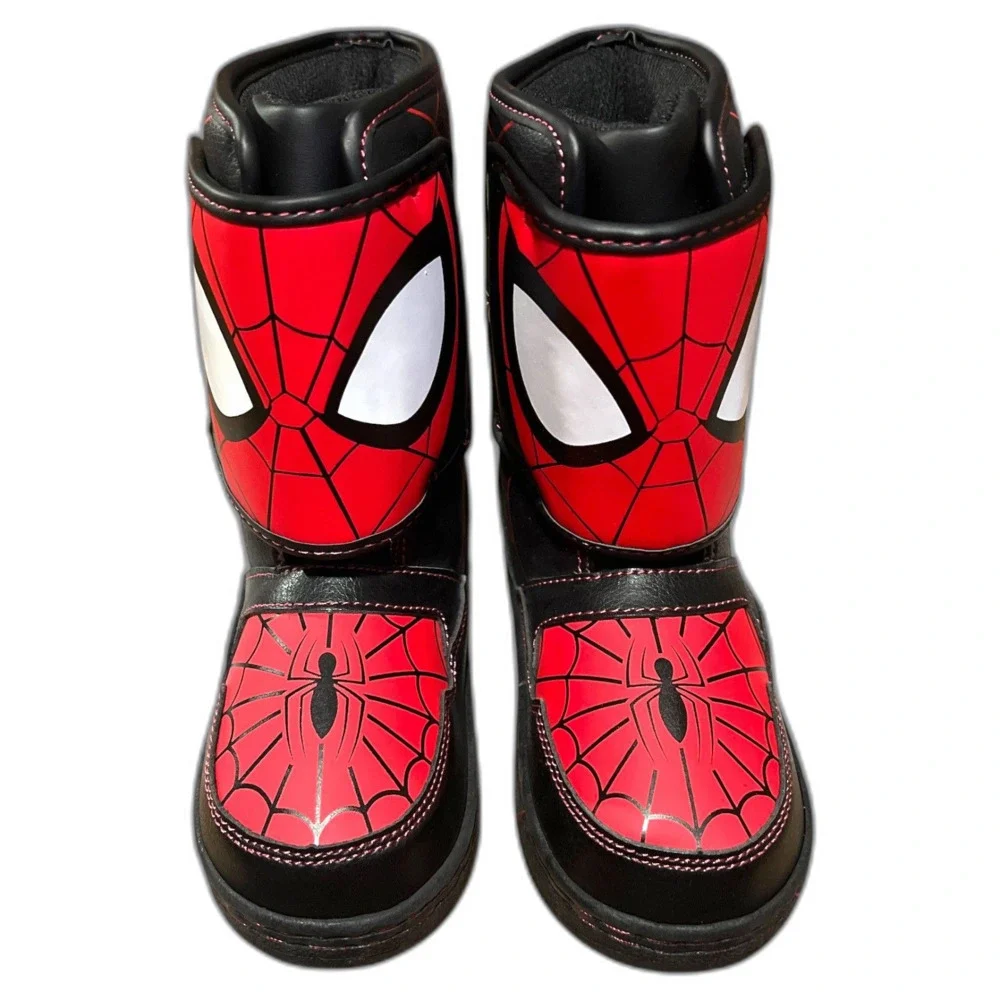 Marvel Spider-Man Boots Toddler Size 6 Light Up Snow Winter Red Black Boys